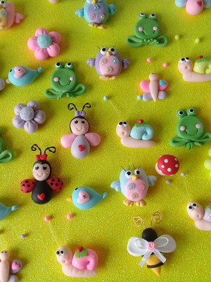 Apliques para laço em biscuit