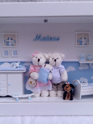 Cenário família urso com led