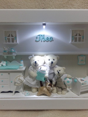 Cenário família urso com led