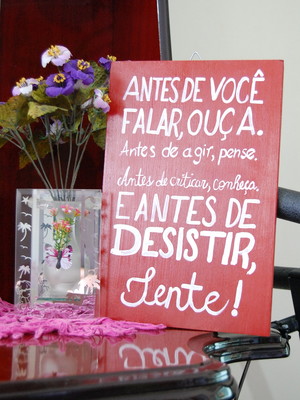Quadro com frase