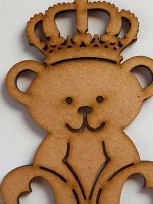 Aplique em mdf - urso príncipe 5cm