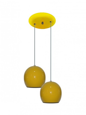 Luminaria com 02 bolinhas juntas - varias cores - amarelo