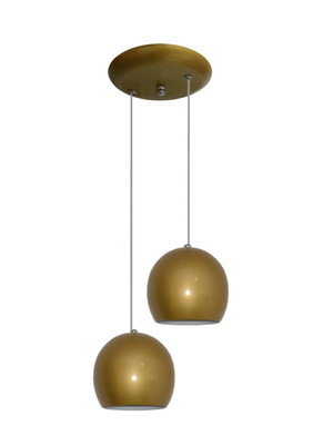 Luminaria com 02 bolinhas juntas - varias cores - dourado