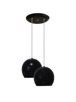 Luminaria com 02 bolinhas juntas - varias cores - preto