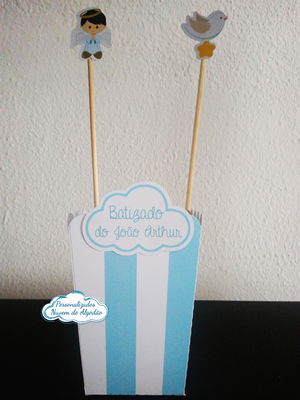 Cachepot com apliques - batizado
