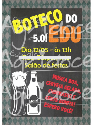 Convite virtual - festa boteco