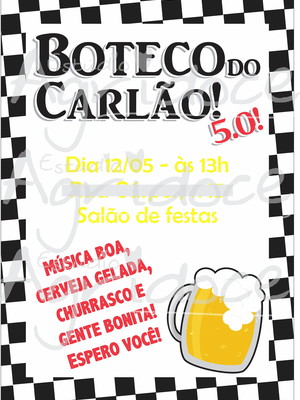 Convite virtual - festa boteco
