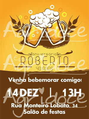 Convite virtual - festa boteco