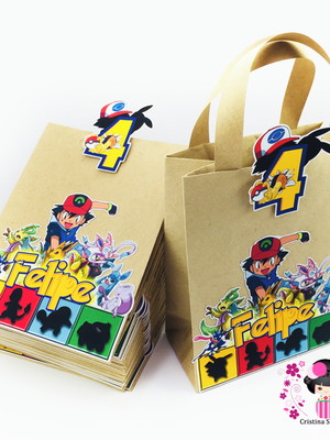 Sacola kraft personalizada pokemon go