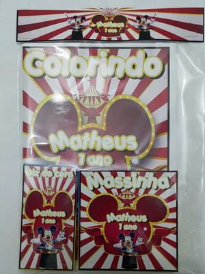 Kit de colorir mickey com massinha