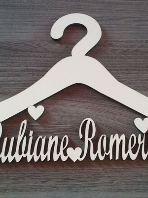 Cabide casamento noiva/noivo mdf branco