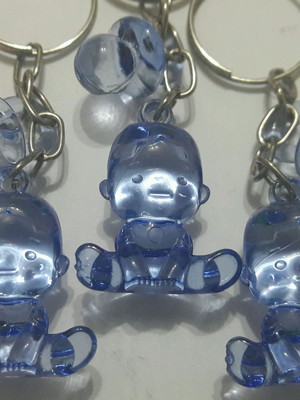 25 chaveiro duplo bebê com chupeta e tag personalizada