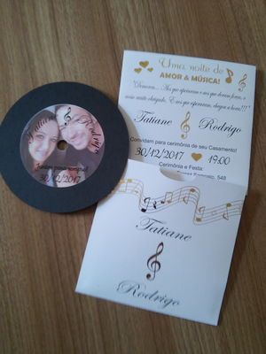 Convite casamento disco