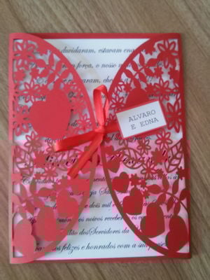 Convite de casamento rendado