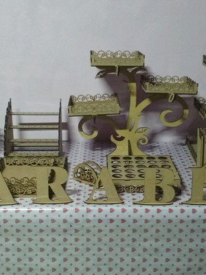 Kit festa provençal em mdf cru