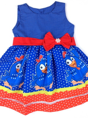 Vestido galinha pintadinha royal tam 1/2/4/6