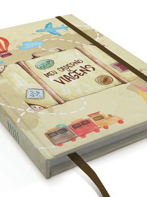 Caderno de viagem personalizado a5 volta ao mundo