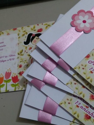Convite jardim boneca