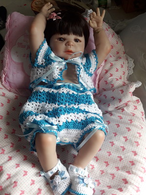 Conjunto em crochê para bebê rn