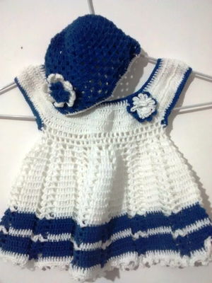 Vestido recém nascido de crochê