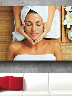 Adesivo parede spa beleza massagem facial 2x1m estética s174