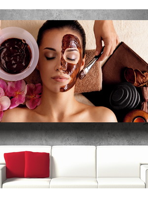 Adesivo de parede estética mulher massagem facial salão s176