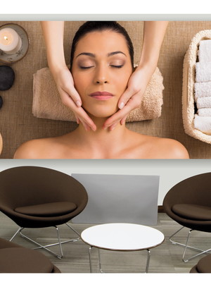 Adesivo de parede spa estética beleza massagem facial s198
