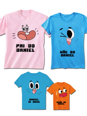 Kit família gumball faces com 4