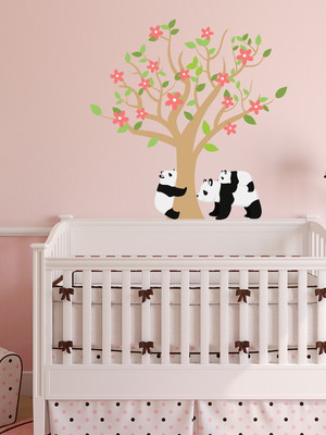 Adesivo árvore com ursos panda p02