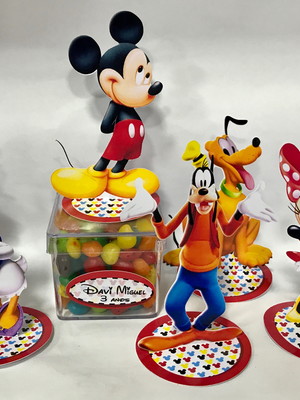 Aplique turma do mickey 3d - 9cm com tag