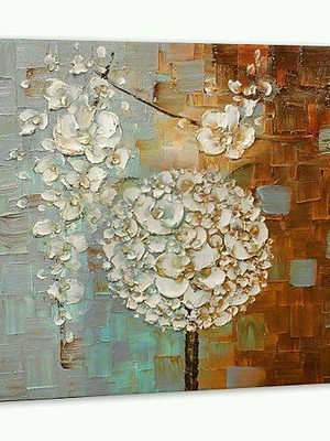 Quadro com flores em alto relevo