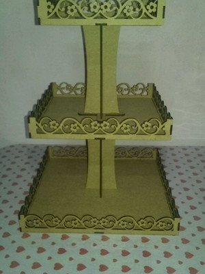 Porta doces ou cupcakes provençal em mdf cru