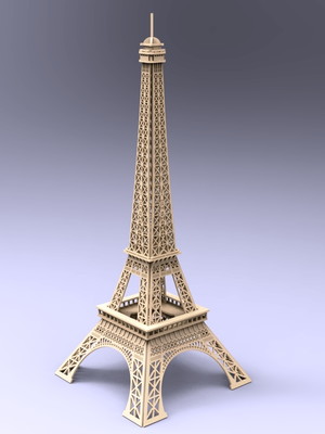 Torre eiffel miniatura 3d corte à laser em mdf