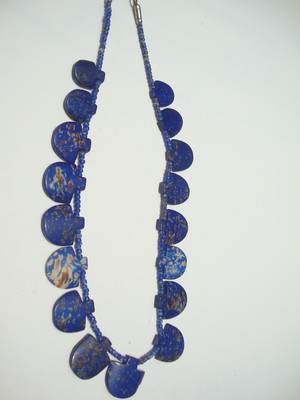 Colar de pedras naturais artesanal azul