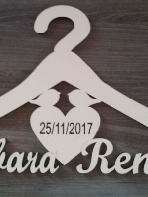 Cabide casamento noiva/noivo mdf branco