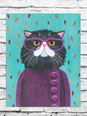 Placa decorativa gato
