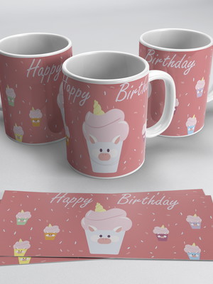 Caneca unicórnio happy birthday