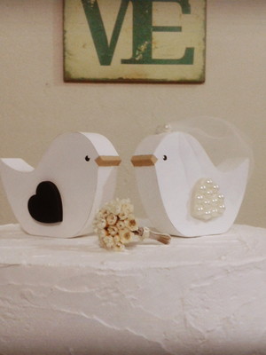 Topo de bolo passarinhos mdf