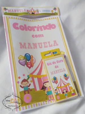 Kit colorir circo rosa