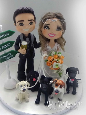 Noivinhos com cachorrinhos