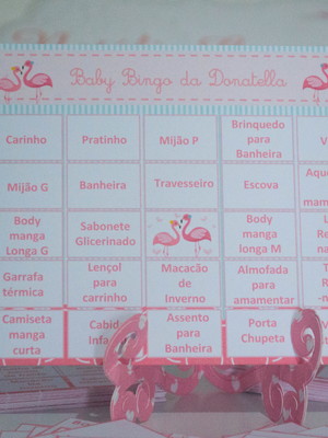 Baby bingo para chá de bebê