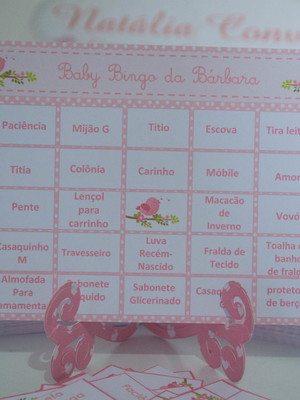 Baby bingo para chá de bebê