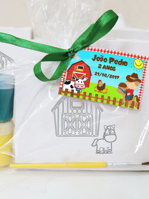 Kit pintura tela gravada sem cavalete - tema fazendinha
