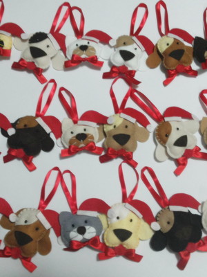Chaveiro ou enfeite de natal cachorrinhos e gatinhos