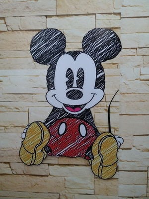 Placa pvc mickey rabiscado