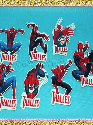 Aplique para tubetes homem aranha