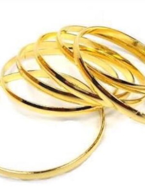 Kit 8 pulseiras argola banho ouro 18k