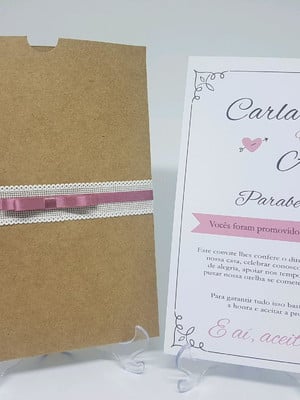 Convite casamento moderno rustico