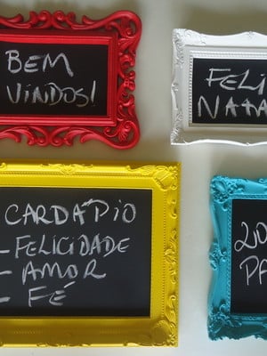 Kit molduras coloridas: lousas/espelhos/fotos