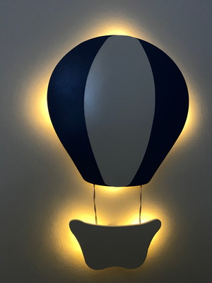 Luminária balão com luz de led mdf quarto de bebê